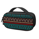 Teal And Brown Aztec Pattern Print Insulin Cooler Travel Case