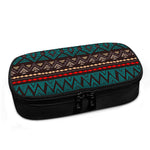 Teal And Brown Aztec Pattern Print Insulin Cooler Travel Case
