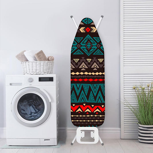 Teal And Brown Aztec Pattern Print Ironing Board Cover