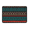 Teal And Brown Aztec Pattern Print Kitchen Mat
