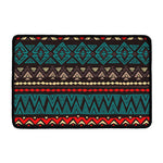 Teal And Brown Aztec Pattern Print Kitchen Mat