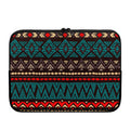 Teal And Brown Aztec Pattern Print Laptop Sleeve