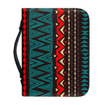 Teal And Brown Aztec Pattern Print Leather Bible Cover