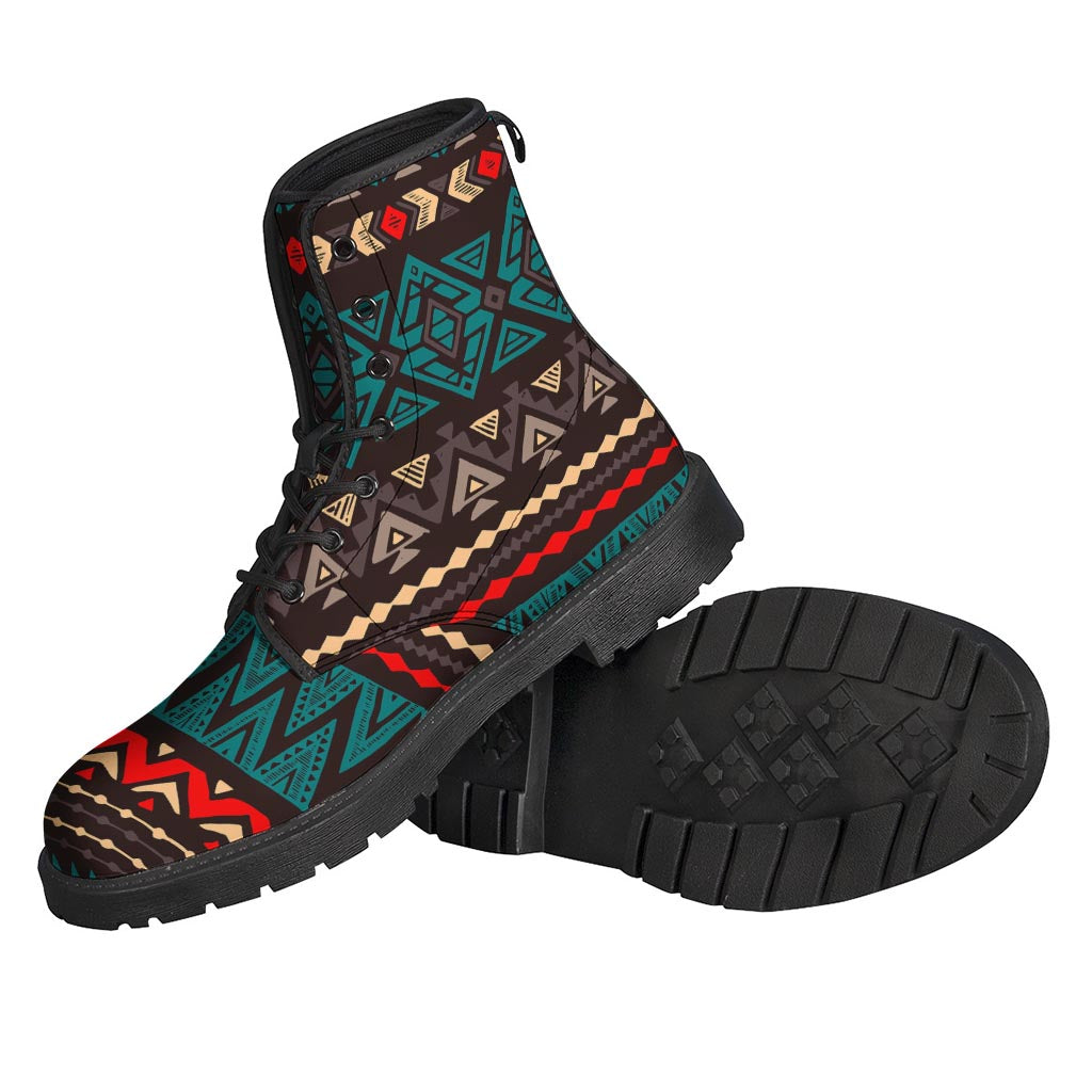 Teal And Brown Aztec Pattern Print Backpack
