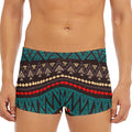 Teal And Brown Aztec Pattern Print Men's Short Boxer Briefs