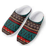 Teal And Brown Aztec Pattern Print Mesh Casual Shoes