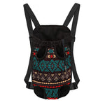 Teal And Brown Aztec Pattern Print Pet Carrier Backpack
