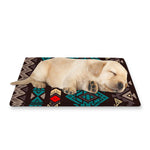 Teal And Brown Aztec Pattern Print Pet Cooling Mat Cover