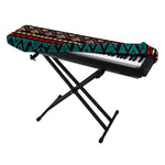Teal And Brown Aztec Pattern Print Piano Keyboard Cover