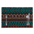 Teal And Brown Aztec Pattern Print Placemat