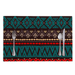 Teal And Brown Aztec Pattern Print Placemat
