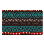 Teal And Brown Aztec Pattern Print Polyester Doormat