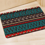 Teal And Brown Aztec Pattern Print Polyester Doormat