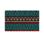 Teal And Brown Aztec Pattern Print Polyester Flag