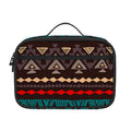 Teal And Brown Aztec Pattern Print Portable Lunch Bag