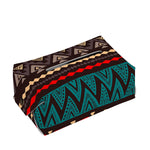 Teal And Brown Aztec Pattern Print Rectangle Tissue Box Cover