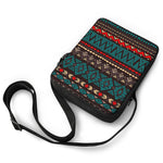 Teal And Brown Aztec Pattern Print Rectangular Crossbody Bag