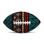 Teal And Brown Aztec Pattern Print Rugby Ball