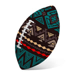 Teal And Brown Aztec Pattern Print Rugby Ball
