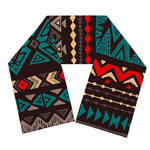 Teal And Brown Aztec Pattern Print Scarf