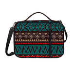 Teal And Brown Aztec Pattern Print Shoulder Strap Bible Bag