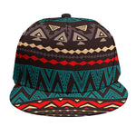 Teal And Brown Aztec Pattern Print Snapback Cap