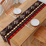 Teal And Brown Aztec Pattern Print Table Runner