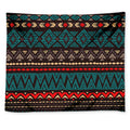 Teal And Brown Aztec Pattern Print Tapestry
