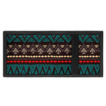 Teal And Brown Aztec Pattern Print Trifold Wallet