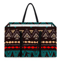 Teal And Brown Aztec Pattern Print Utility Tote Bag