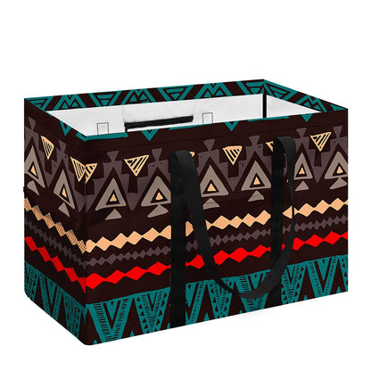Teal And Brown Aztec Pattern Print Utility Tote Bag