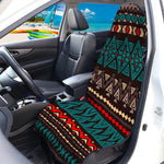 Teal And Brown Aztec Pattern Print Waterproof Car Seat Cover