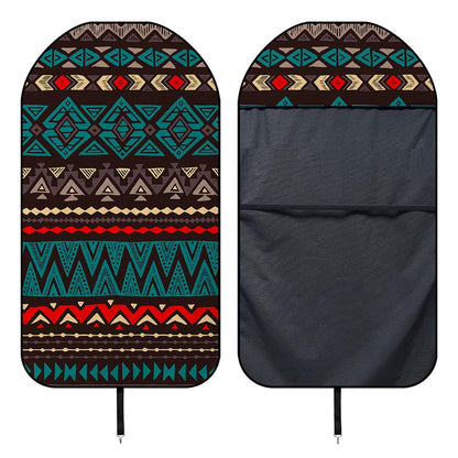 Teal And Brown Aztec Pattern Print Waterproof Car Seat Cover
