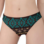 Teal And Brown Aztec Pattern Print Women's Panties