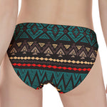 Teal And Brown Aztec Pattern Print Women's Panties