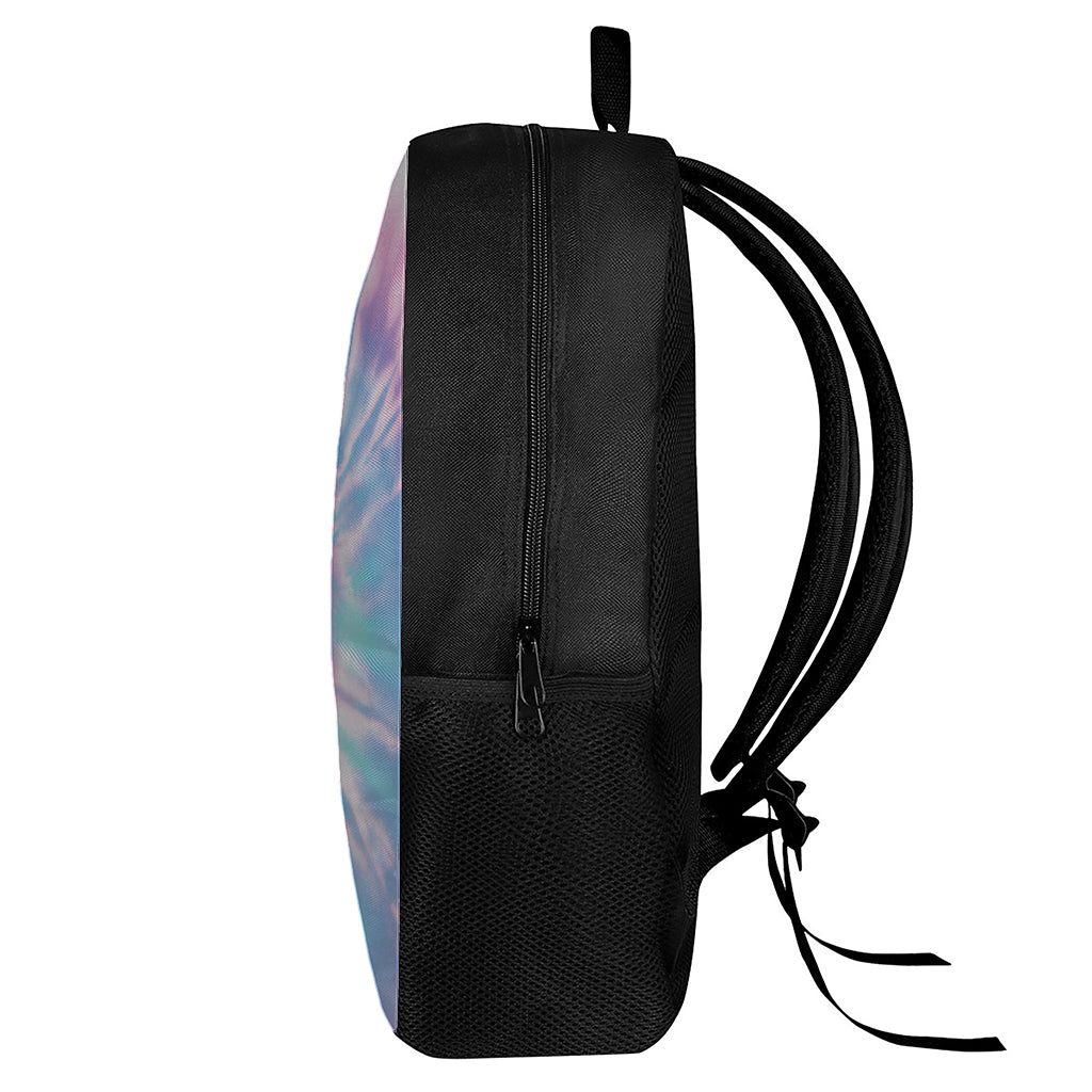 Teal And Pink Tie Dye Print 17 Inch Backpack