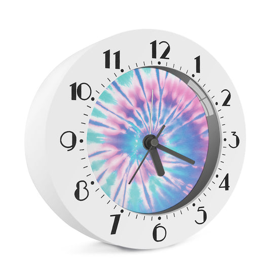 Teal And Pink Tie Dye Print Alarm Clock
