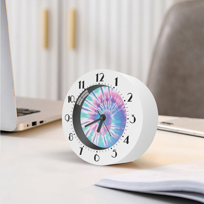 Teal And Pink Tie Dye Print Alarm Clock