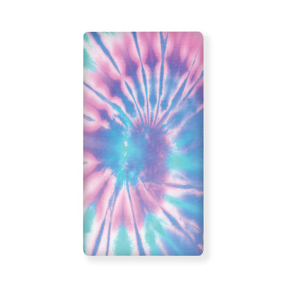 Teal And Pink Tie Dye Print Baby Crib Sheet