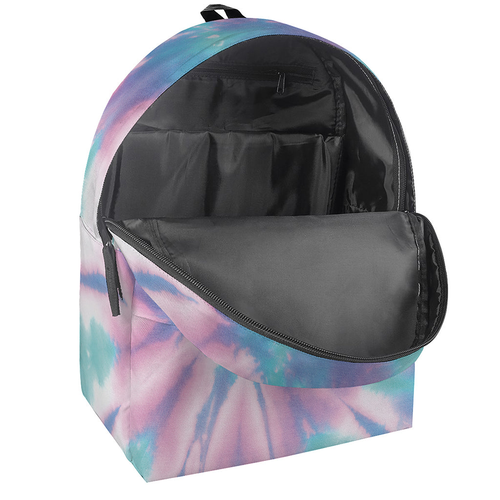 Teal And Pink Tie Dye Print Backpack