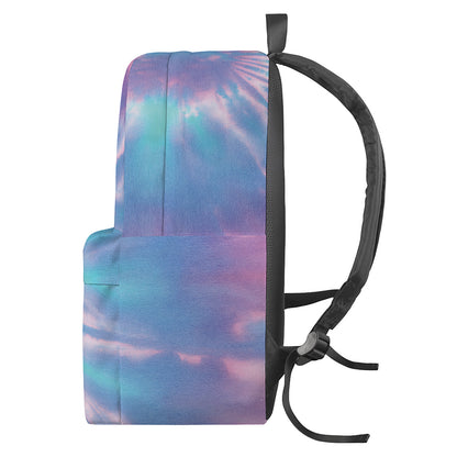 Teal And Pink Tie Dye Print Backpack