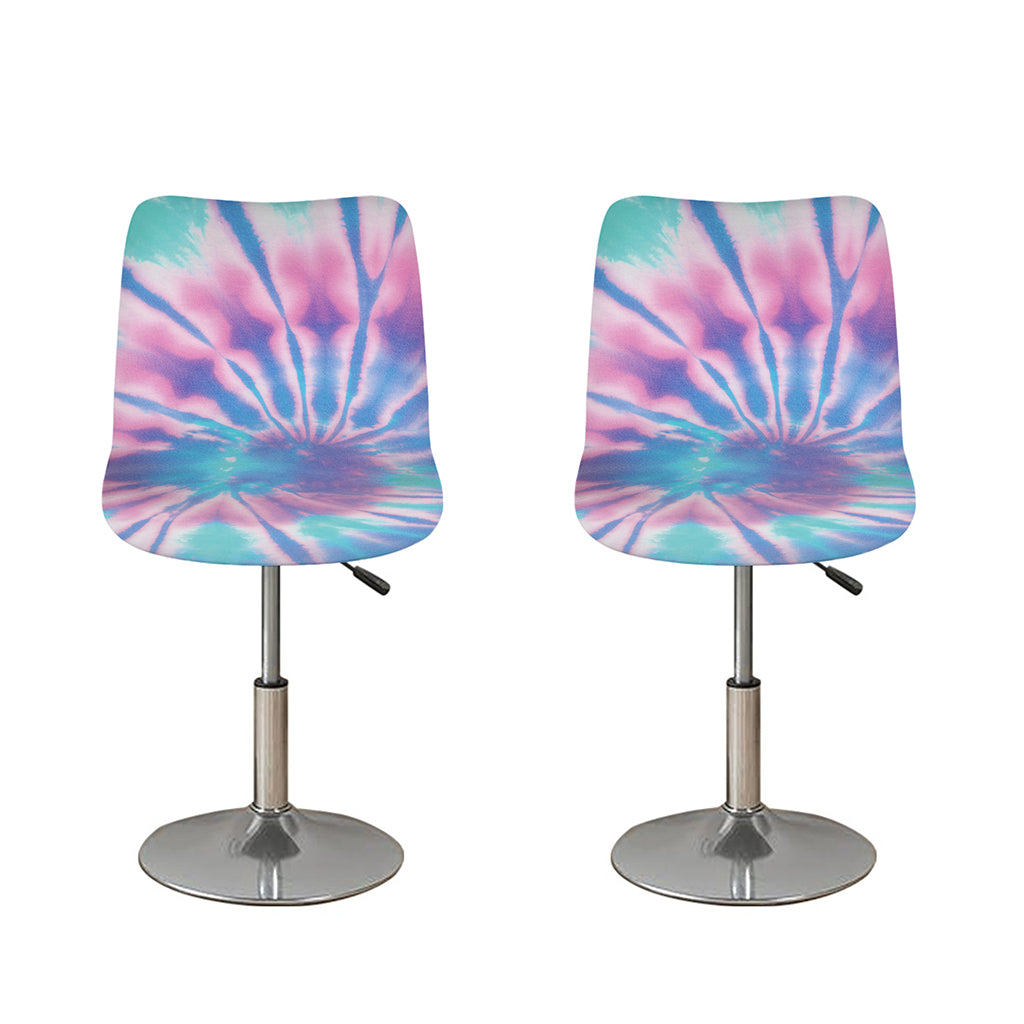 Teal And Pink Tie Dye Print Bar Stool Covers