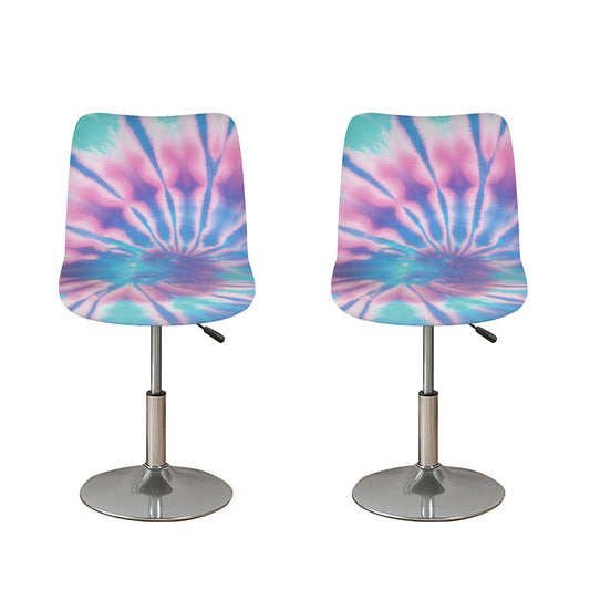 Teal And Pink Tie Dye Print Bar Stool Covers