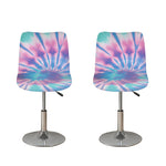 Teal And Pink Tie Dye Print Bar Stool Covers