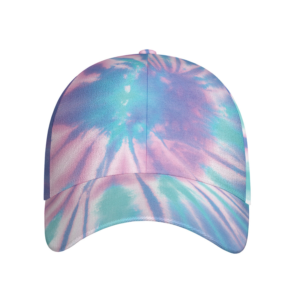 Teal And Pink Tie Dye Print Baseball Cap