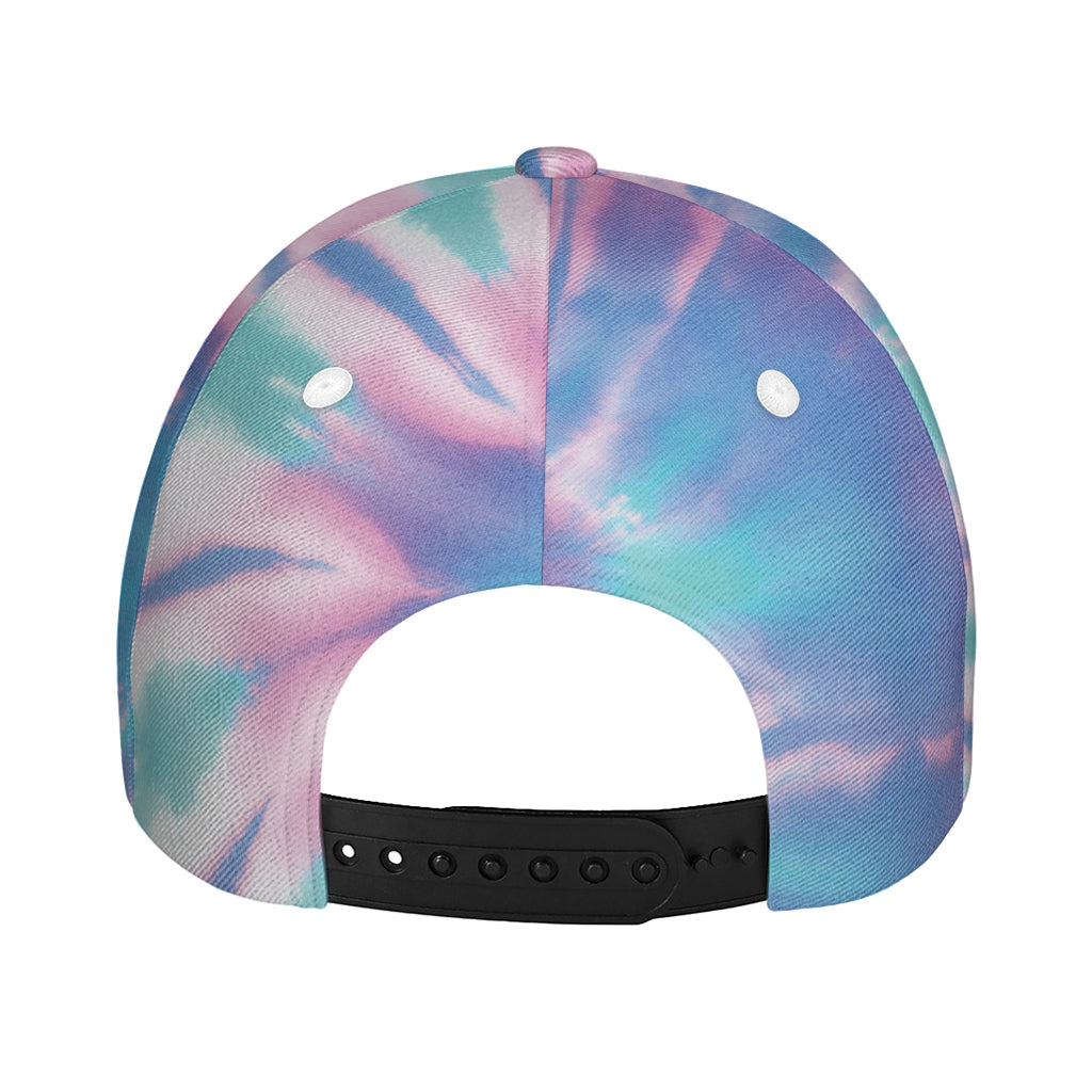 Teal And Pink Tie Dye Print Baseball Cap