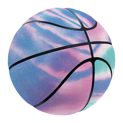 Teal And Pink Tie Dye Print Basketball