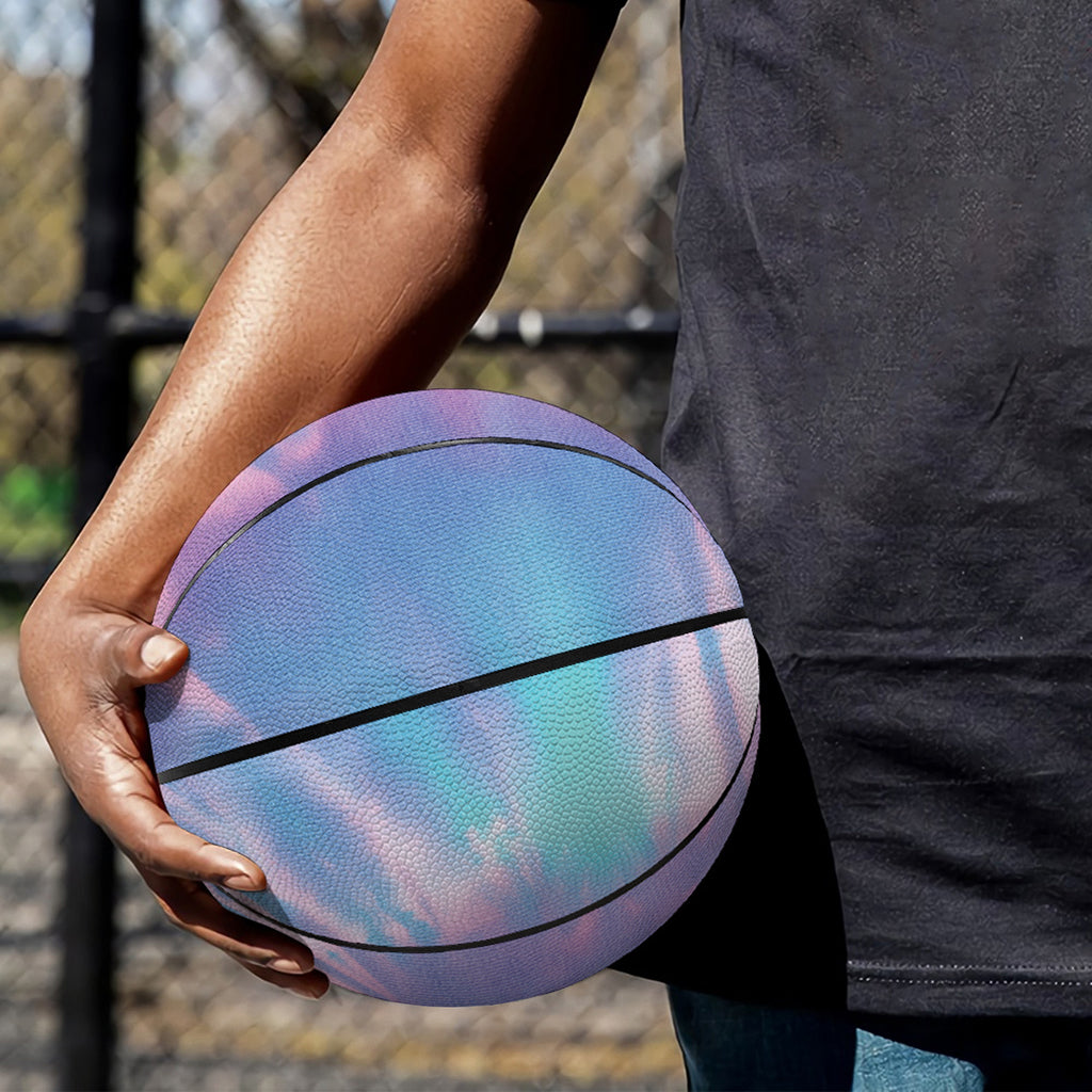 Teal And Pink Tie Dye Print Basketball