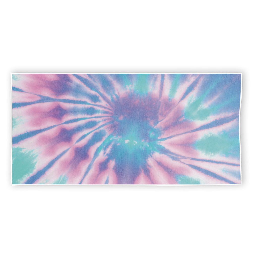 Teal And Pink Tie Dye Print Beach Towel