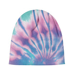 Teal And Pink Tie Dye Print Beanie